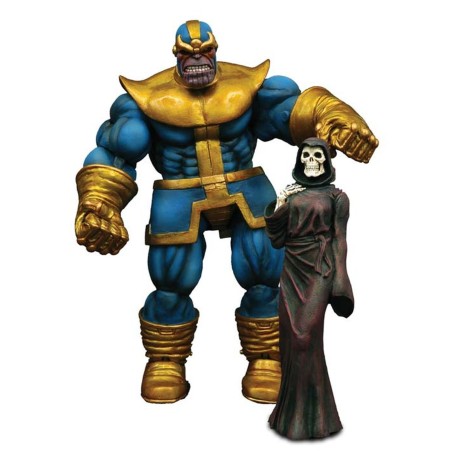 Figura Diamond Select Toys Marvel Thanos Accion Pack Con Figura De La Muerte