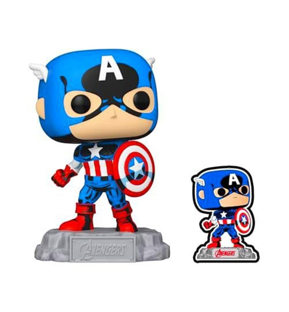 Funko Pop Marvel A60 - Comic Capitan America Con Pin