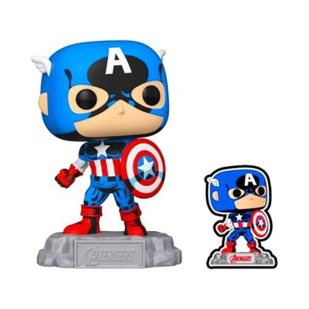 Funko Pop Marvel A60 - Comic Capitan America Con Pin