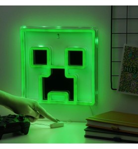 Lámpara De Pared Paladone Minecraft Creeper Luz Led Neon