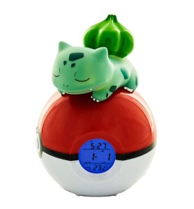 Lámpara Led Despertador Reloj Teknofun Madcow Entertainment Pokémon Bulbasaur Durmiendo En Pokeball