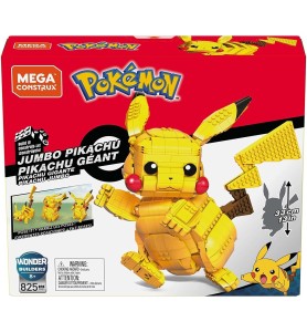 Figura Mattel Mega Construx Build Pokémon Jumbo Pikachu 825 Pcs