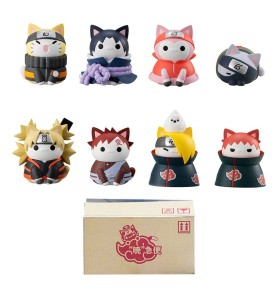 Set 8 Figuras Megahouse Naruto Shippuden Nyaruto! Battle Vs Akatsuki Surtido