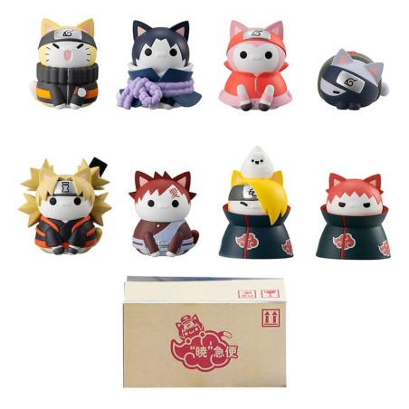 Set 8 Figuras Megahouse Naruto Shippuden Nyaruto! Battle Vs Akatsuki Surtido