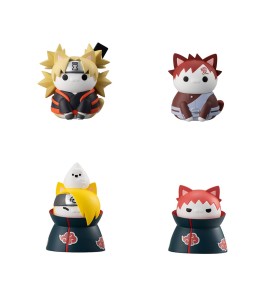 Set 8 Figuras Megahouse Naruto Shippuden Nyaruto! Battle Vs Akatsuki Surtido