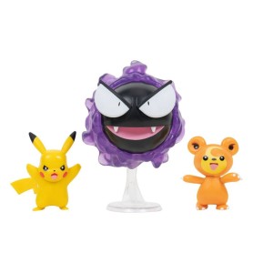 Pack De 3 Figuras Jazwares Pokémon Batalla Teddiursa Pikachu Y Gastly