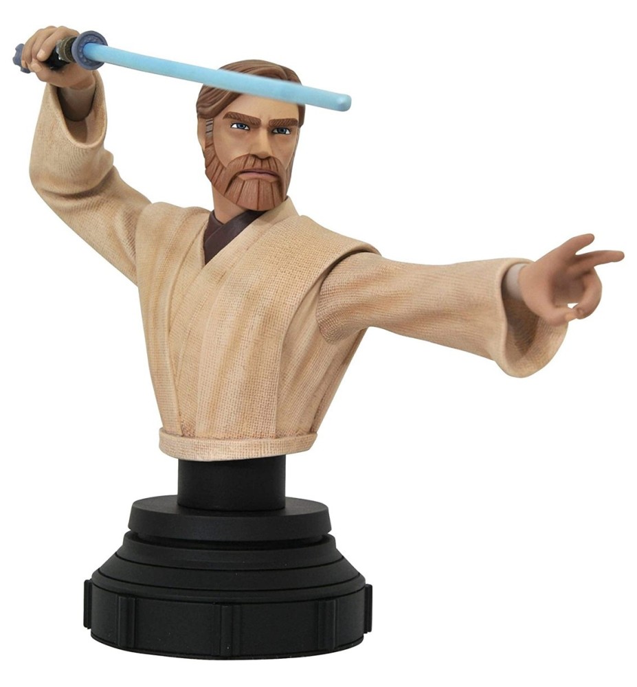 Figura Busto Diamond Select Toys Star Wars The Clone Wars Obi Wan 1 - 7 Escala 15 Cm Resina