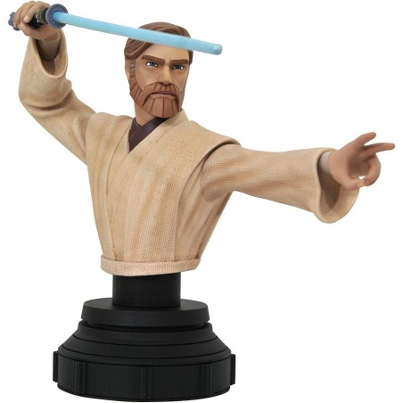 Figura Busto Diamond Select Toys Star Wars The Clone Wars Obi Wan 1 - 7 Escala 15 Cm Resina