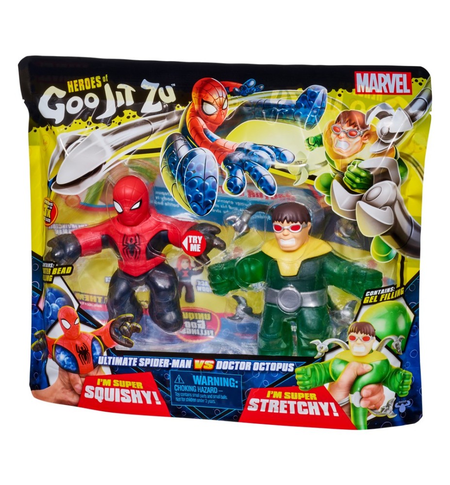 Pack De 2 Figuras Bandai Goo Jit Zu Marvel Héroes Spiderman Vs Dr Octopus