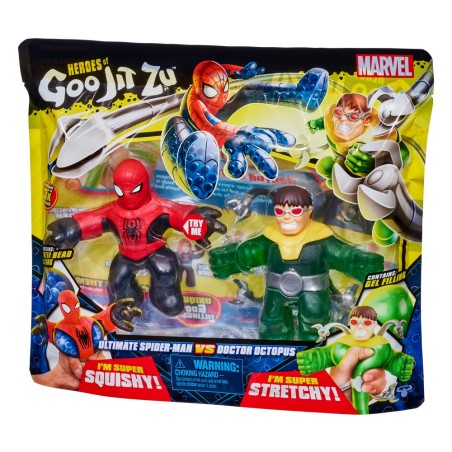 Pack De 2 Figuras Bandai Goo Jit Zu Marvel Héroes Spiderman Vs Dr Octopus