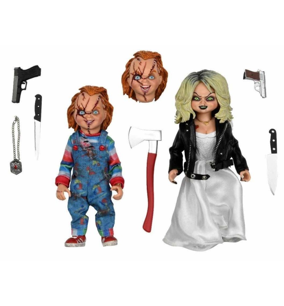 Pack 2 Figuras Bride Of Chucky Chucky & Tiffany 20 Cm