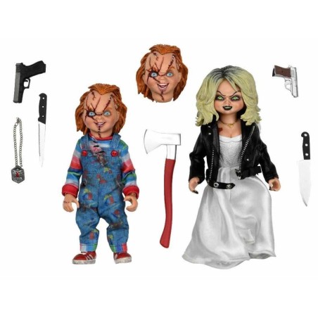 Pack 2 Figuras Bride Of Chucky Chucky & Tiffany 20 Cm