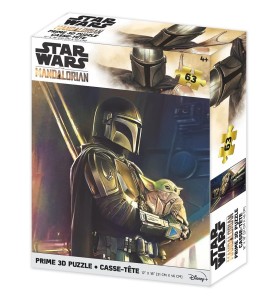 Puzle Lenticular Prime 3d 200 Piezas The Mandalorian El Mandaloriano Y Grogu