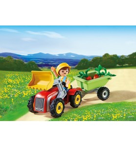 Playmobil Niño Con Tractor