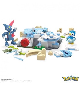 Figura Mattel Mega Construx Pokémon Piplup Y Sneasel Se Relajan