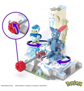 Figura Mattel Mega Construx Pokémon Piplup Y Sneasel Se Relajan