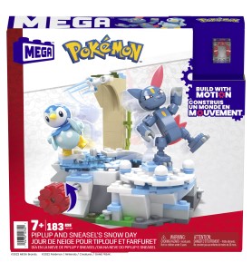 Figura Mattel Mega Construx Pokémon Piplup Y Sneasel Se Relajan