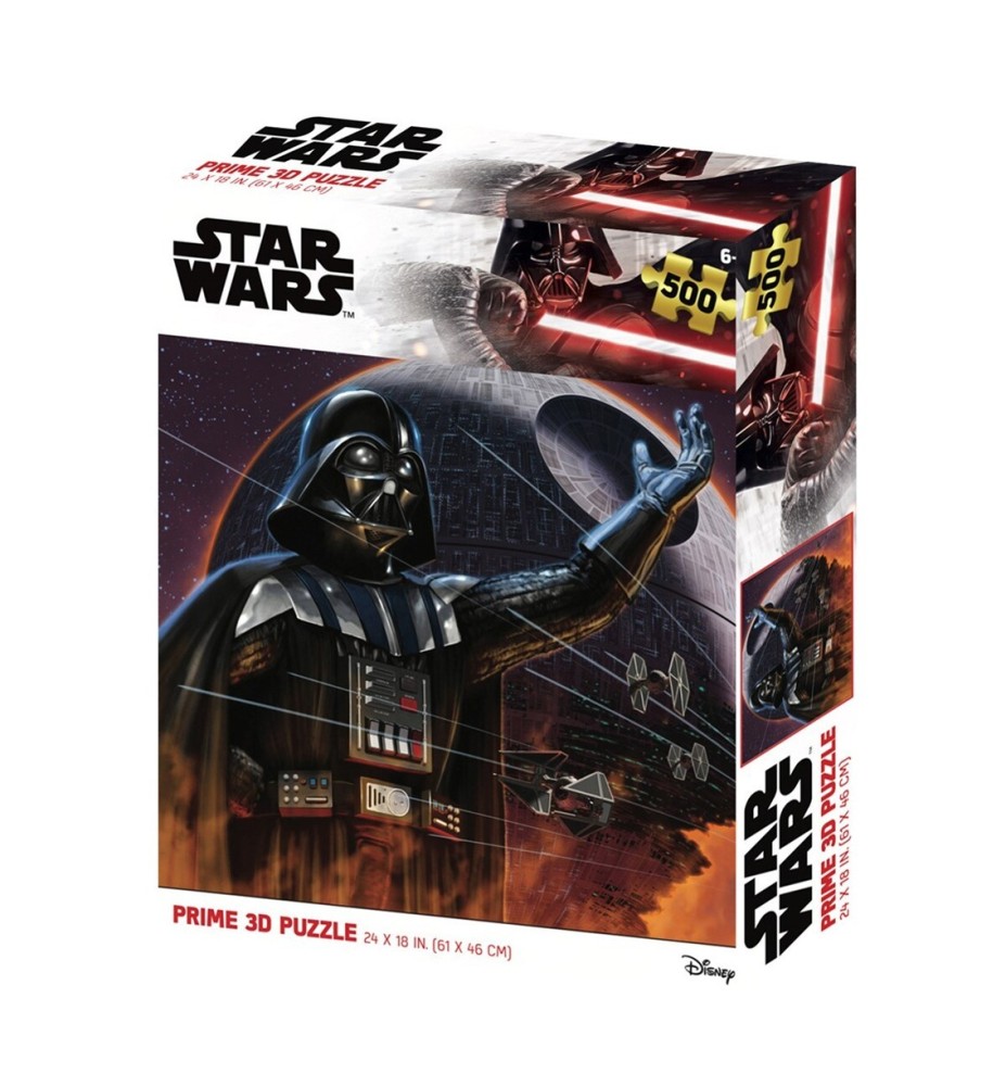 Puzle Lenticular Prime 3d Star Wars Darth Vader Y La Estrella De La Muerte 500 Piezas