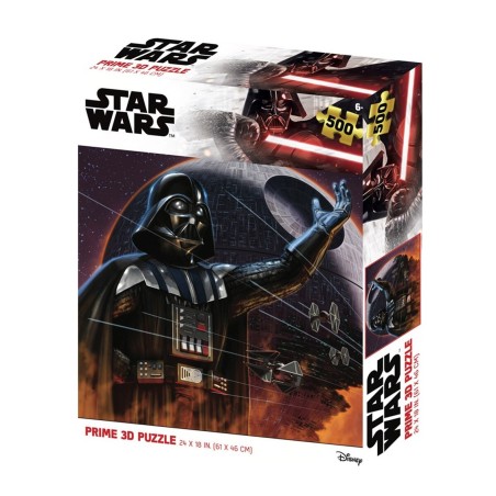 Puzle Lenticular Prime 3d Star Wars Darth Vader Y La Estrella De La Muerte 500 Piezas