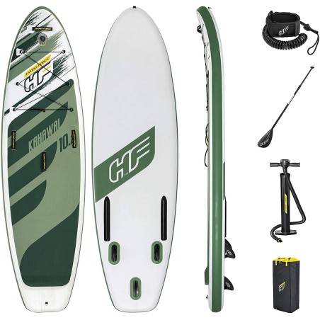 Bestway 65308 -  Tabla Paddle Surf Hinchable Hydro - Force Kahawai 3 -10m Con Remo - Bomba Y Bolsa