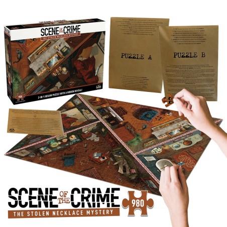 Juego De Mesa Puzzle Escena Del Crimen El Misterio Del Collar Robado