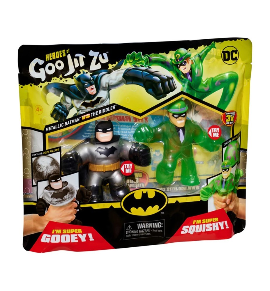 Pack De 2 Figuras Bandai Goo Jit Zu DC Héroes Batman Vs The Riddler