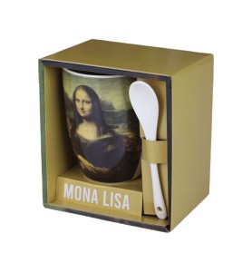 Taza De Cerámica Con Cuchara Enesco Mona Lisa