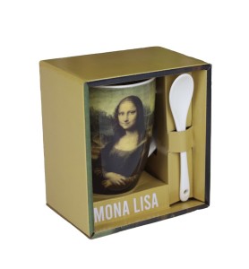 Taza De Cerámica Con Cuchara Enesco Mona Lisa