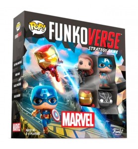 Juego De Mesa Funkoverse Marvel Edicion 100 Capitan America Iron Man Viuda Negra & Pantera Negra 57518