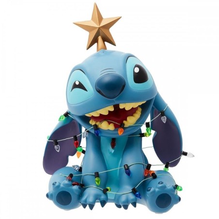 Figura Enesco Disney Stitch Luces Navideñas