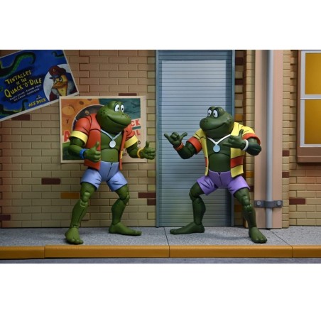 Pack 2 Figuras Neca Ranas Napoleon & Atilla 18 Cm Scale Action Figure Tmnt Cartoon Re - Run