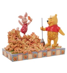 Figura Enesco Disney Winnie The Pooh Pooh & Piglet Recogiendo Hojas De Otoño