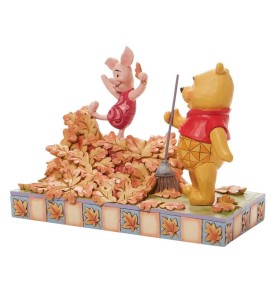 Figura Enesco Disney Winnie The Pooh Pooh & Piglet Recogiendo Hojas De Otoño