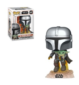 Funko Pop Star Wars The Mandalorian Mandalorian Volando Con Jet & Baby Yoda 50959