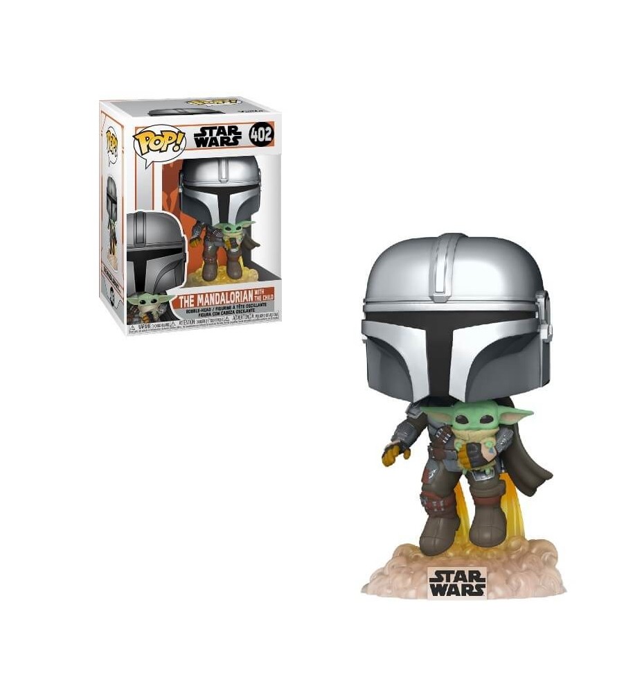 Funko Pop Star Wars The Mandalorian Mandalorian Volando Con Jet & Baby Yoda 50959