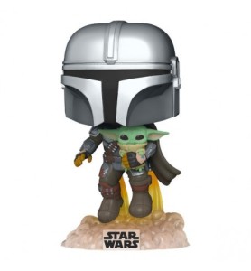 Funko Pop Star Wars The Mandalorian Mandalorian Volando Con Jet & Baby Yoda 50959