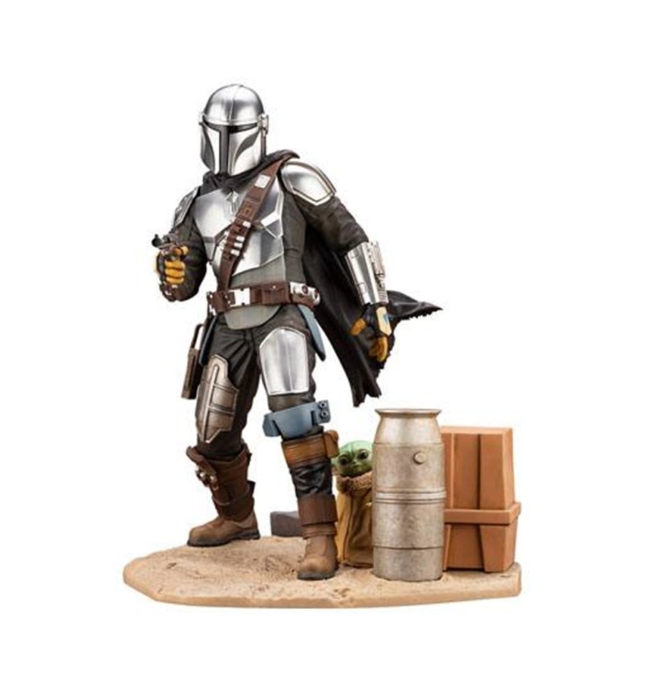 Figura Kotobukiya Star Wars The Mandalorian Mandaloriano & The Child Grogu Estatua Artfx 1 - 7