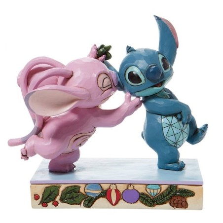 Figura Enesco Disney Lilo & Stitch Stitch Y Angel Con Muérdago