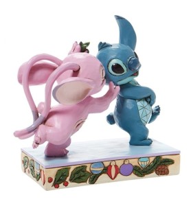 Figura Enesco Disney Lilo & Stitch Stitch Y Angel Con Muérdago