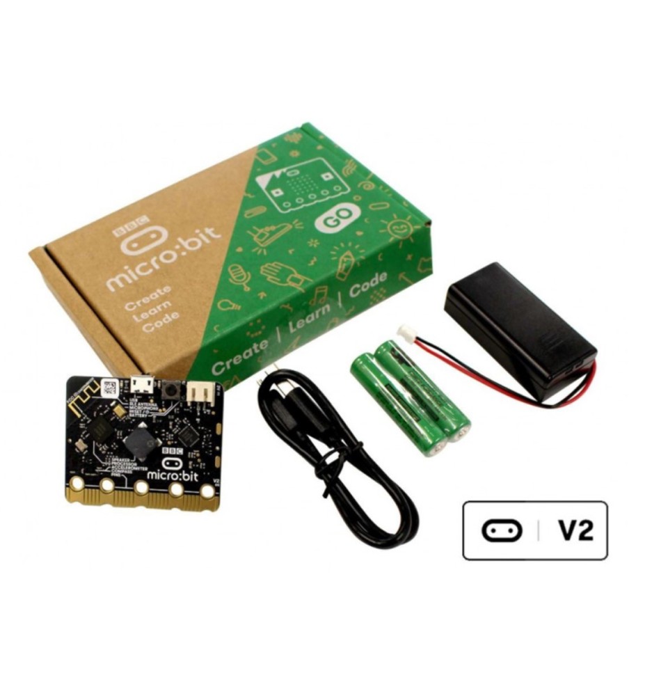 Kit Micro:bit Go V2.2 Con Placa Microbit + Pilas + Portapilas + Cable Usb