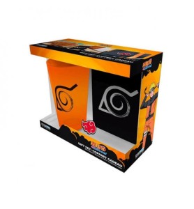 Pack Especial Abystyle Naruto Shippuden 3 Articulos Libreta Konoha Vaso Largo Xxl & Pin Akatsuki