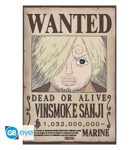 Póster Gb Eye Chibi One Piece Wanted Sanji Wano