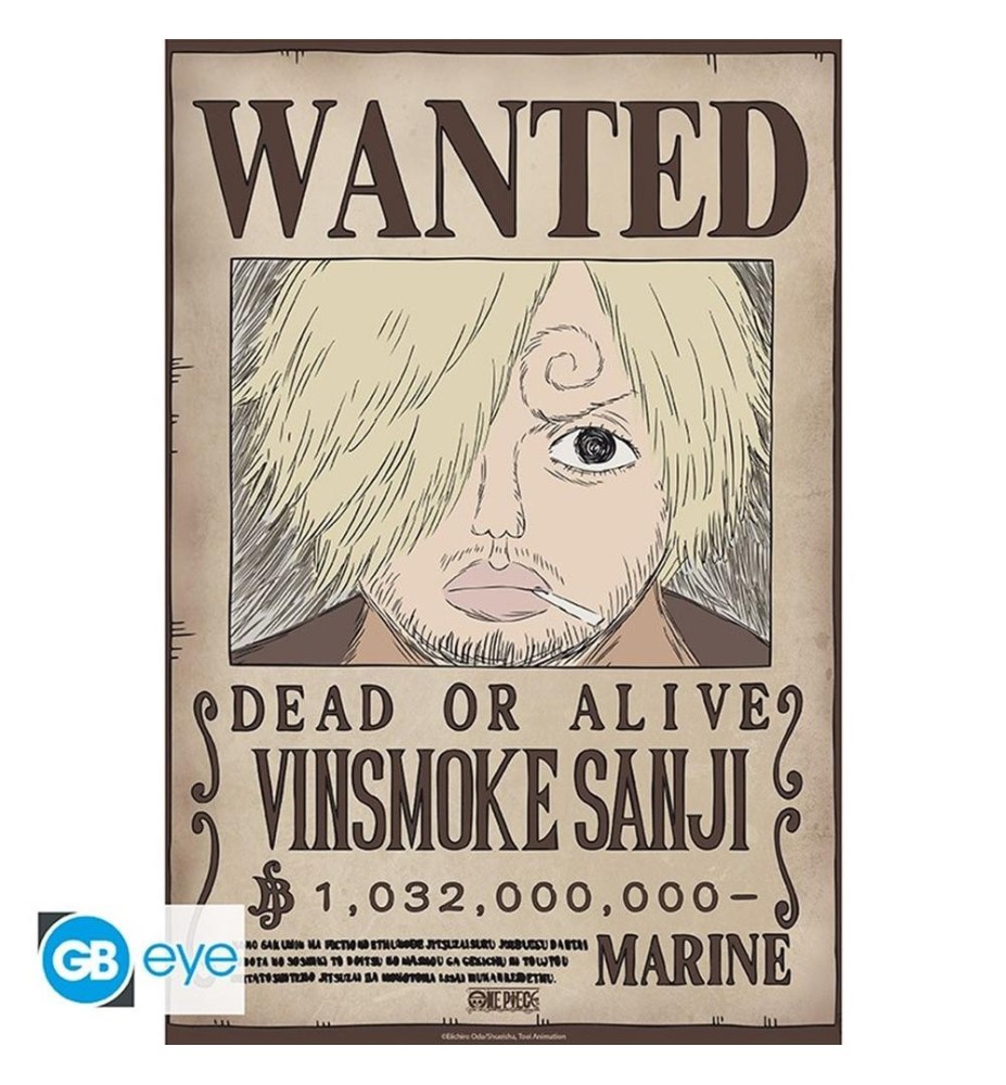 Póster Gb Eye Chibi One Piece Wanted Sanji Wano