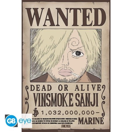 Póster Gb Eye Chibi One Piece Wanted Sanji Wano