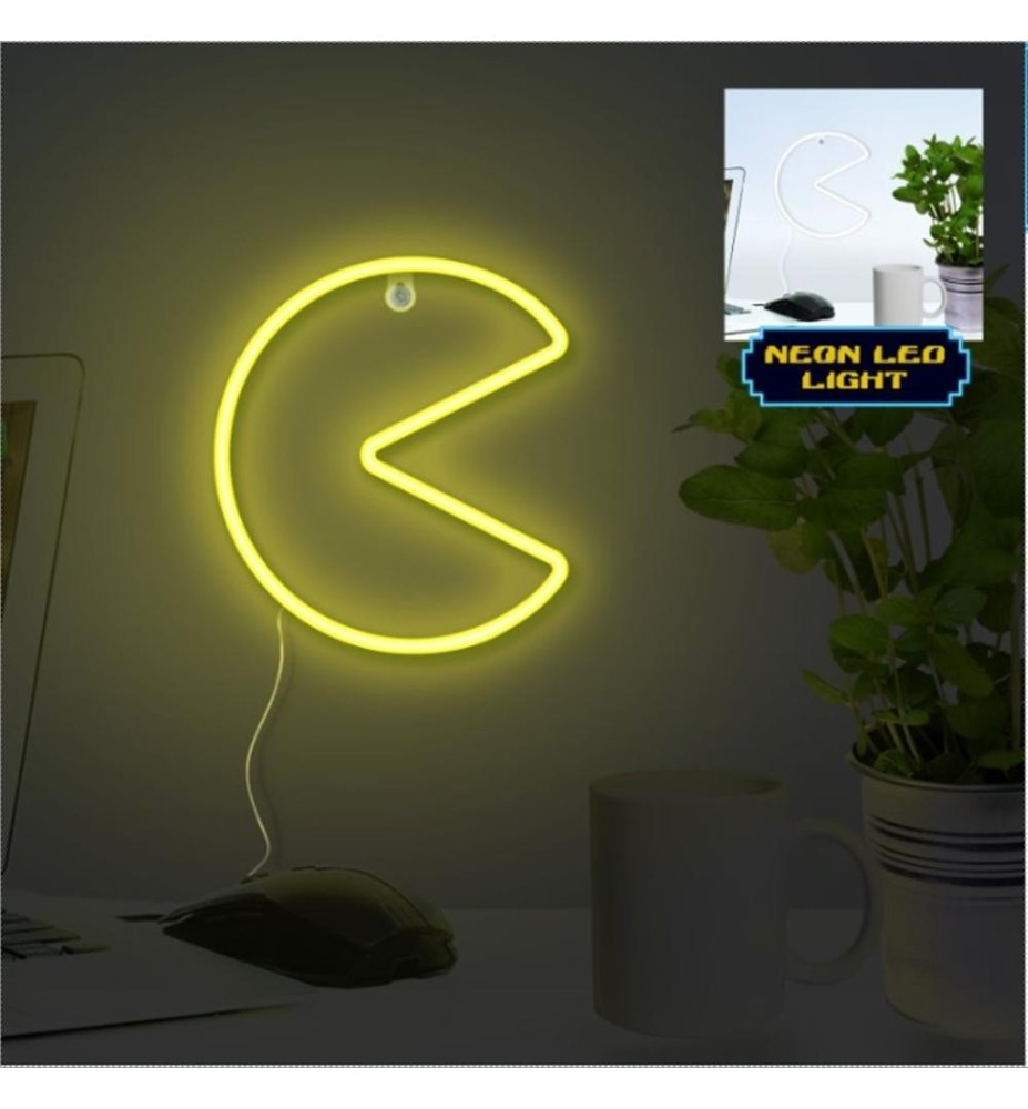 Lámpara De Pared Paladone Pac - Man Luz Led Neon