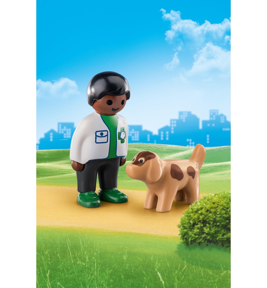 Playmobil 1.2.3 Veterinario Con Perro