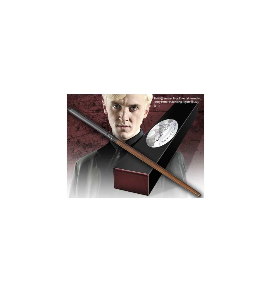 Replica The Noble Collection Harry Potter Draco Malfoy Varita Con Caja Y Placa De Identificacion