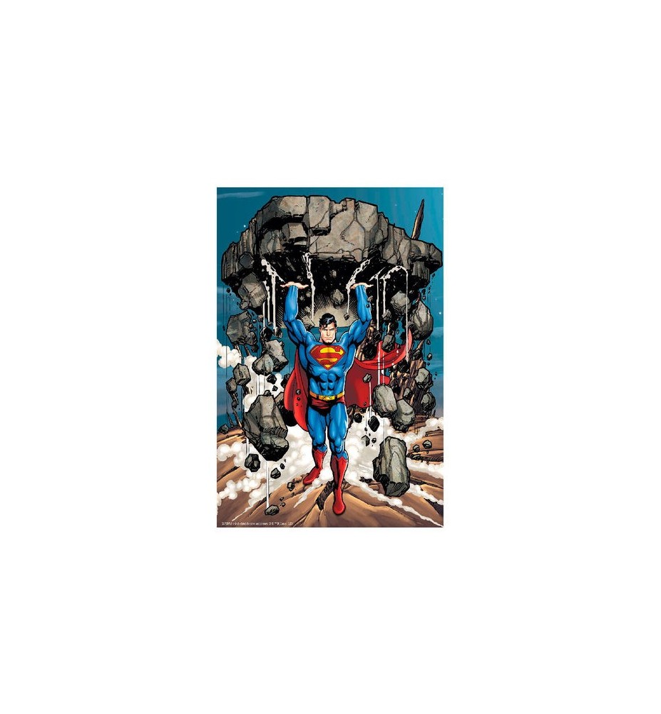 Puzzle 3d Lenticular DC Comics Superman Levantando Escombros 300 Piezas