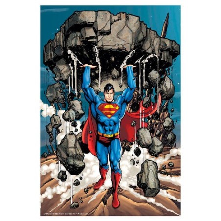 Puzzle 3d Lenticular DC Comics Superman Levantando Escombros 300 Piezas