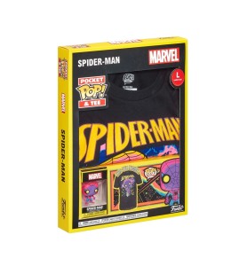 Pop & Tee Marvel Spiderman Black Light Funko + Camiseta Talla Xl